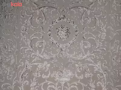 فرش ماشینی زمرد مشهد کد DI04 زمینه بژ