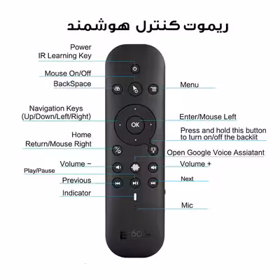 ریموت کنترل هوشمند مدل G60S PRO