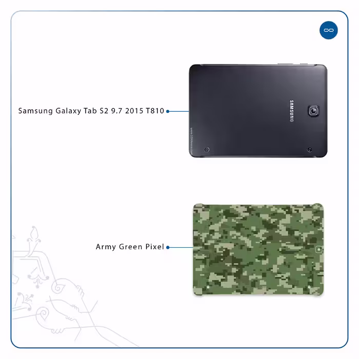 برچسب پوششی ماهوت مدل Army-Green-Pixel مناسب برای تبلت سامسونگ Galaxy Tab S2 9.7 2015 T810