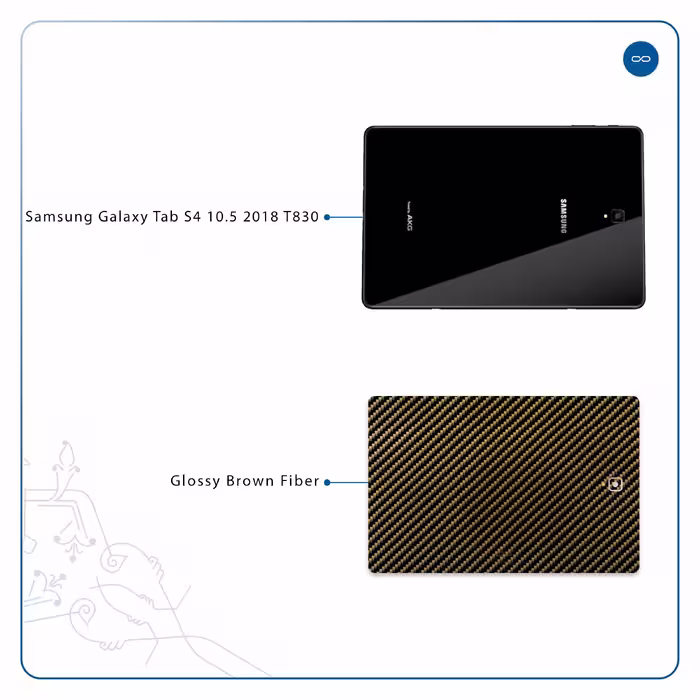برچسب پوششی ماهوت مدل Glossy-Brown-Fiber مناسب برای تبلت سامسونگ Galaxy Tab S4 10.5 2018 T830