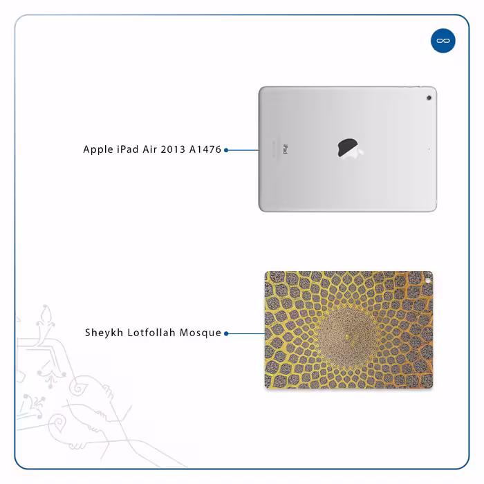 برچسب پوششی ماهوت مدل Iran-Tile2 مناسب برای تبلت اپل iPad Air 2013 A1476
