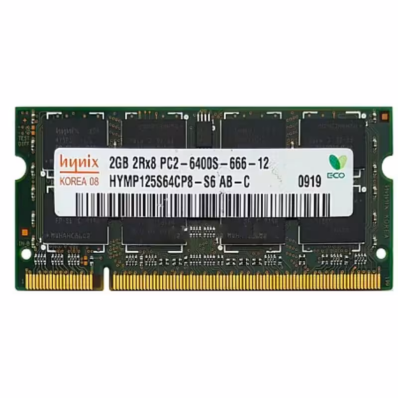 رم لپ تاپ 2 گیگ Hynix DDR2 800-6400 MHZ 1.8V سه ماه گارانتی