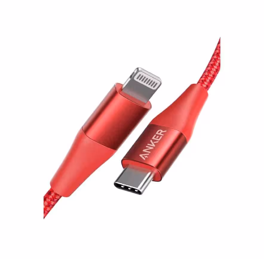 کابل شارژر USB-C به لایتنینگ برند انکر 90 سانتیمتر مدل A8652