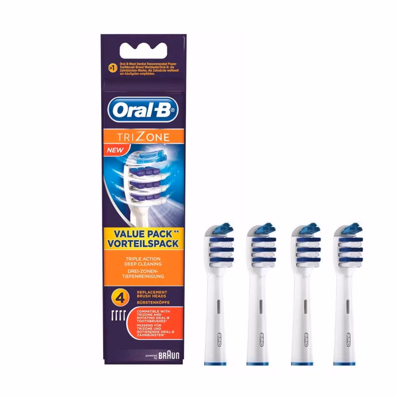 سری یدک مسواک برقی اورال-بی مدل TriZone بسته 4 عددی