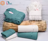 حوله ست دو نفره wood art رنگ شیری و کله غازی