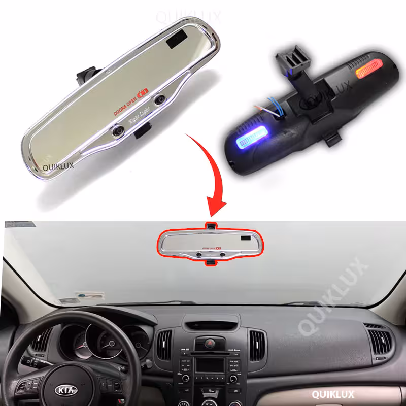 آینه وسط کاپریسی چراغ دار – مشکی کروم