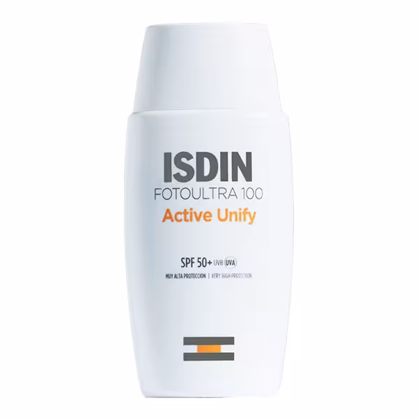 ضد آفتاب و ضد لک بدون رنگ ایزدین مدل Active Unify مناسب پوست نرمال و خشک  SPF50 حجم 50 میل