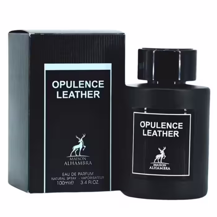 ادکلن الحمبرا امبر لدر (Opulence Leather) زنانه و مردانه حجم 100 میلی لیتر