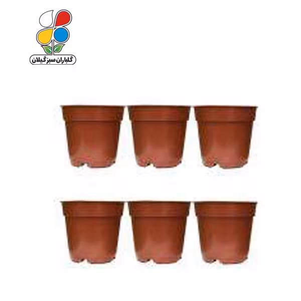 گلدان کشاورزی 16 سانتی‌متری بسته 6 عددی آجری