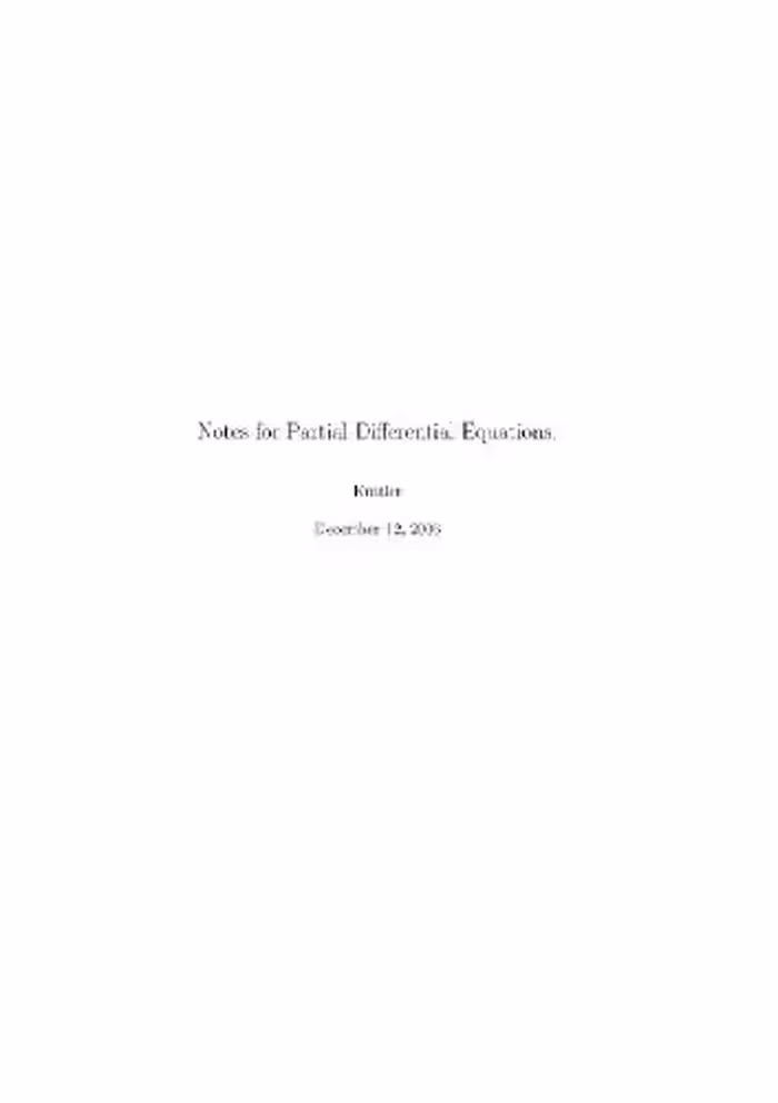 خرید و دانلود نسخه کامل کتاب Lecture notes on partial differential equations