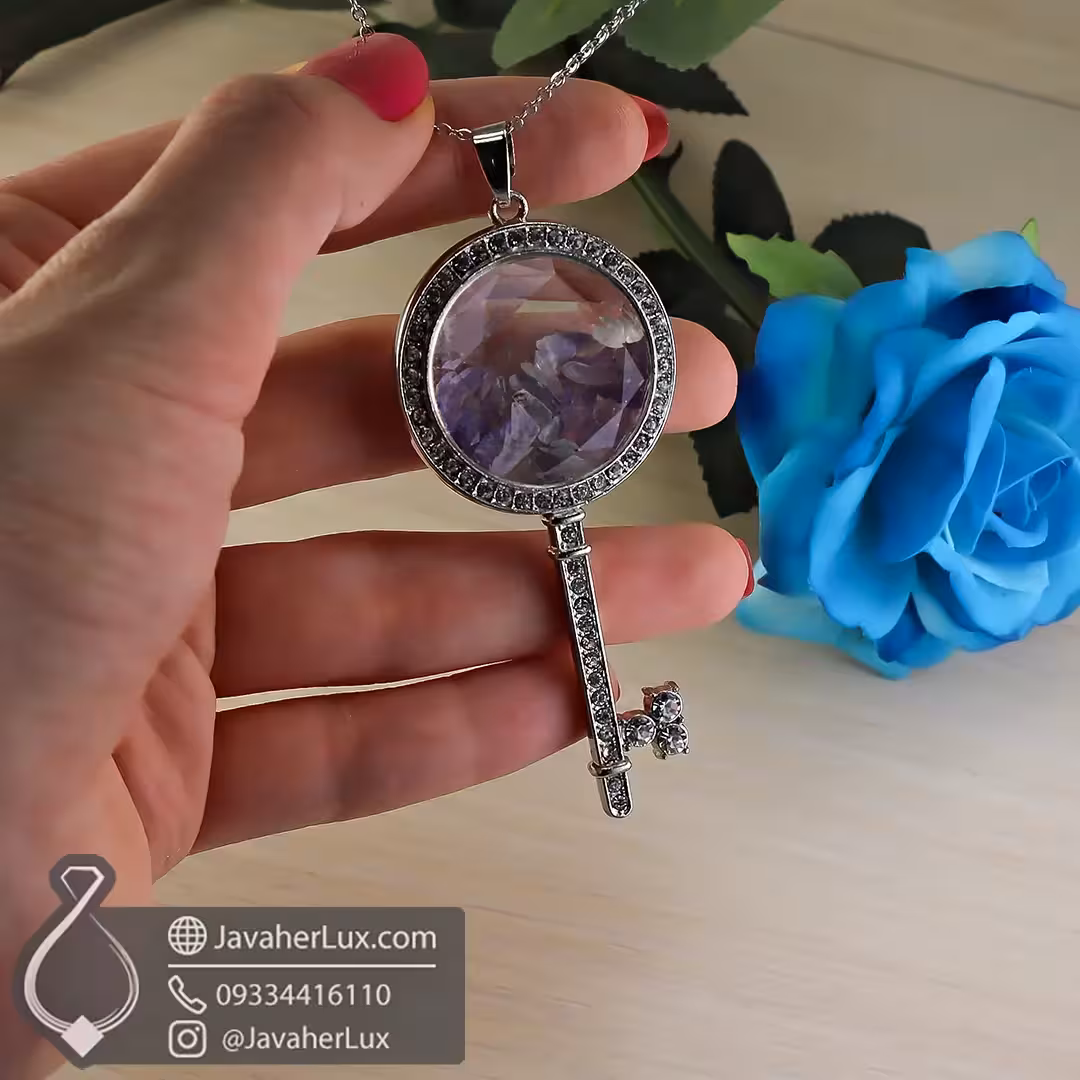 گردنبند سنگ آمیتیست  _ کد : 400940