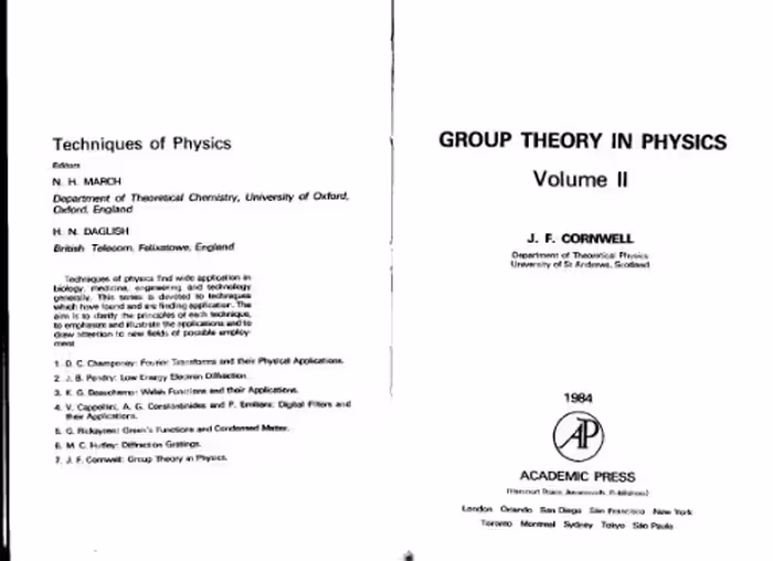 خرید و دانلود نسخه کامل کتاب Group Theory in Physics, Vol. 2 (Techniques of Physics Series)