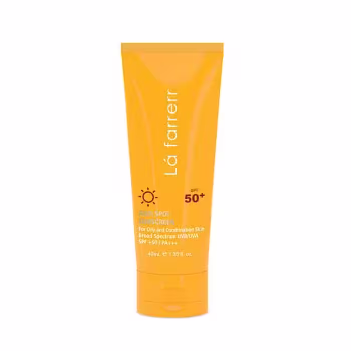 کرم ضد آفتاب و ضد لک SPF50 بی رنگ لافارر مخصوص پوست چرب و مستعد آکنه