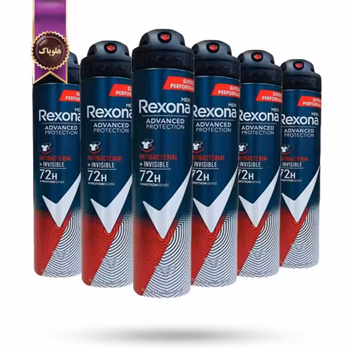 6 عدد اسپری دئودورانت ضد تعریق مردانه رکسونا Rexona مدل آنتی باکتریال اینویزیبل Antibacterial Invisible حجم 200 میلی لیتر (اورجینال)