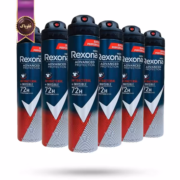 6 عدد اسپری دئودورانت ضد تعریق مردانه رکسونا Rexona مدل آنتی باکتریال اینویزیبل Antibacterial Invisible حجم 200 میلی لیتر (اورجینال)