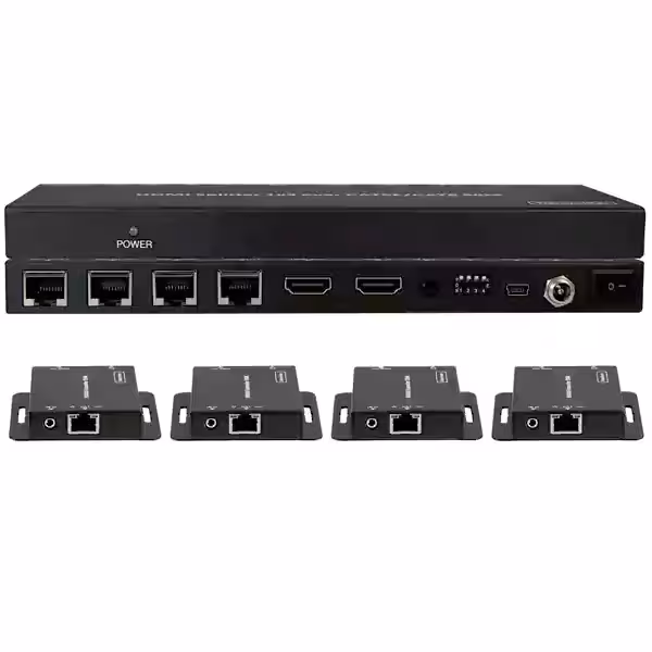 اسپلیتر توسعه دهنده HDMI روی کابل شبکه 50 متر با 4 عدد گیرنده فرانت مدل FN-V149