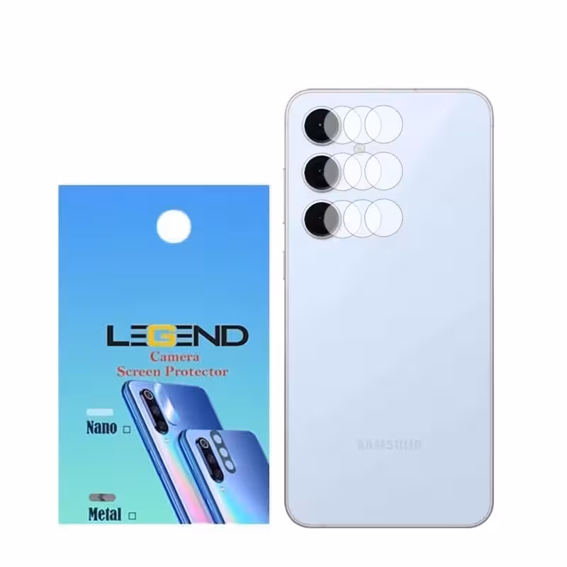 محافظ لنز دوربین لجند مدل نانو گلس مناسب برای موبایل سامسونگ Galaxy S24 FE بسته 3 عددی