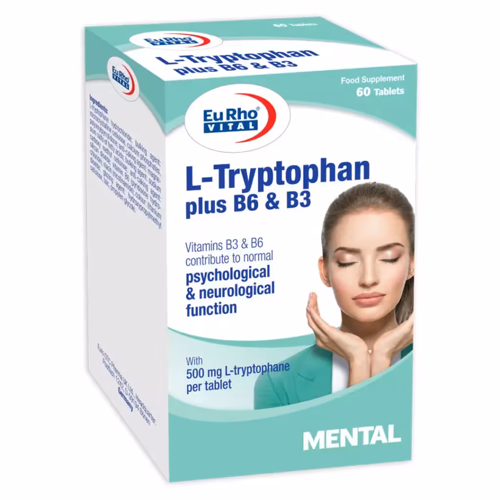 قرص ال-تریپتوفان پلاس B6 و B3 یوروویتال 60 عددی