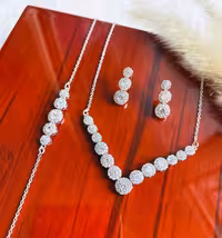 سرویس نقره زنجیری زنانه کد 60041