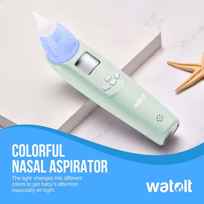 دستگاه مکنده بینی کودک - ساکشن برقی بینی برای نوزاد - مکنده اتوماتیک بینی برای نوزادان - پاک کننده خلط بینی باتری دار برای کودکان نوپا