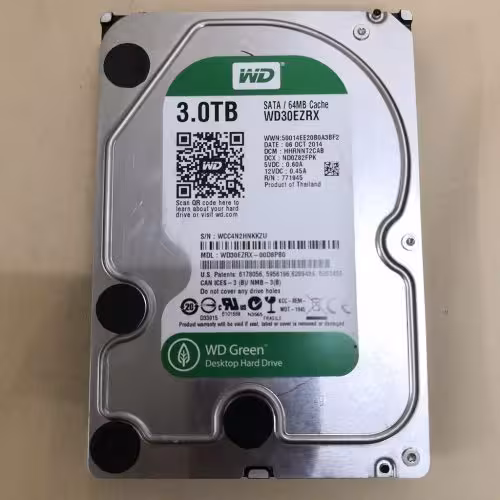 هارد 3 ترابایت WD GREEN (استوک -سلامت 100% – کارکرد 4 سال  198 روز)