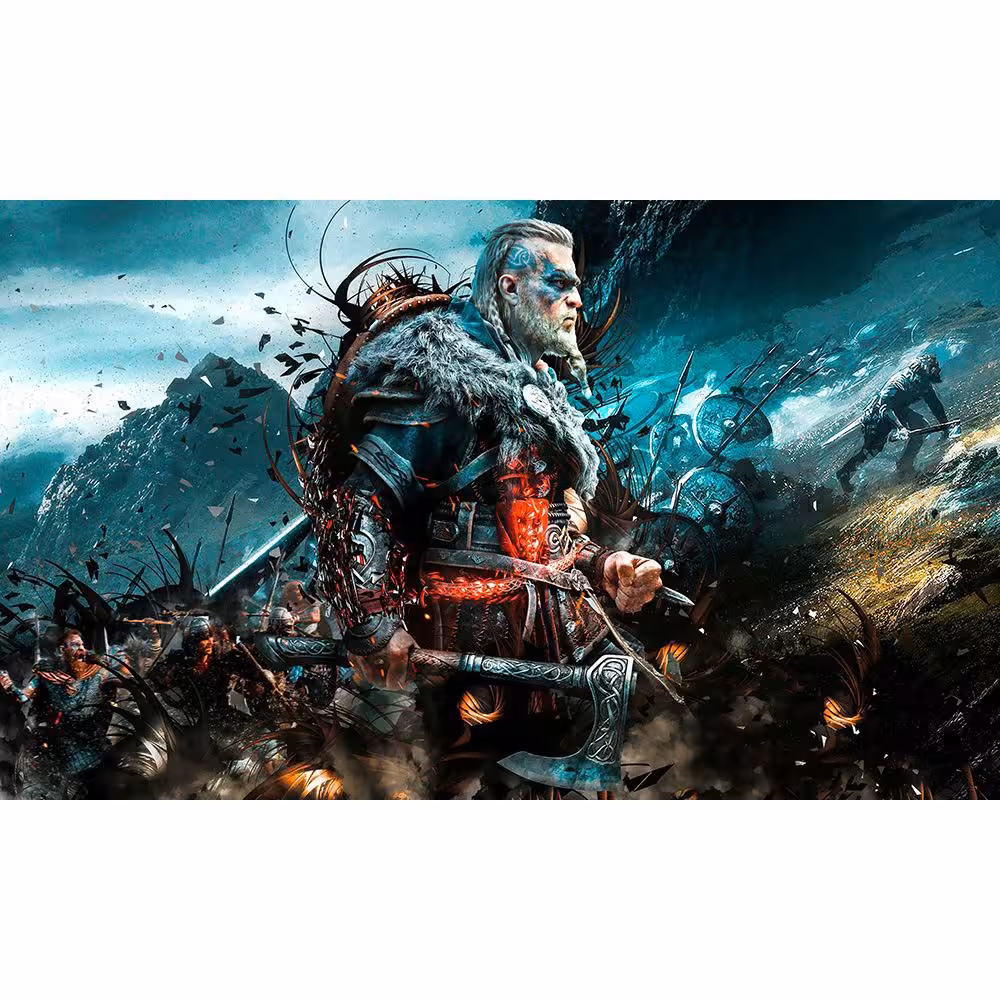 برچسب پلی استیشن 2 مدل اسلیم طرح assassin&#x27;s creed valhalla