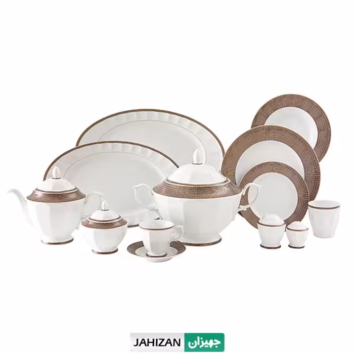 سرویس چینی زرین والندورفر 103پارچه سورن طلایی سری نئوکلاسیک (عالی)