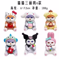 فیگور گربه‌ها (Cats) طرح کرومی و ملودی، 6 عددی، کد 02
