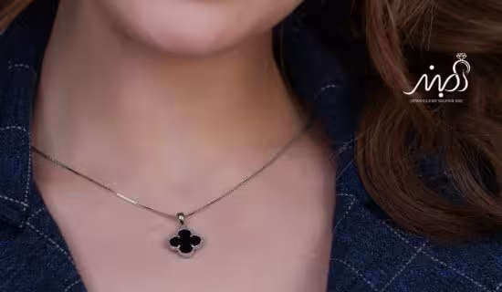 💍گردنبند جواهری ونکلیف مشکی، خاص و زیبا ، نقره عیار 925 (G_3260)‌‌‌‌‌‌