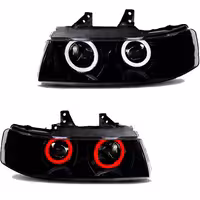 چراغ جلو اسپرت سمند LX مدل Ring مولتی کالر (ریموت دار) داخل مشکی بدون موتور دو عددی