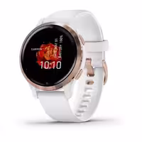 ساعت هوشمند گارمین مدل Venu 2S Rose Gold Stainless Steel Bezel with White Case and Silicone Band