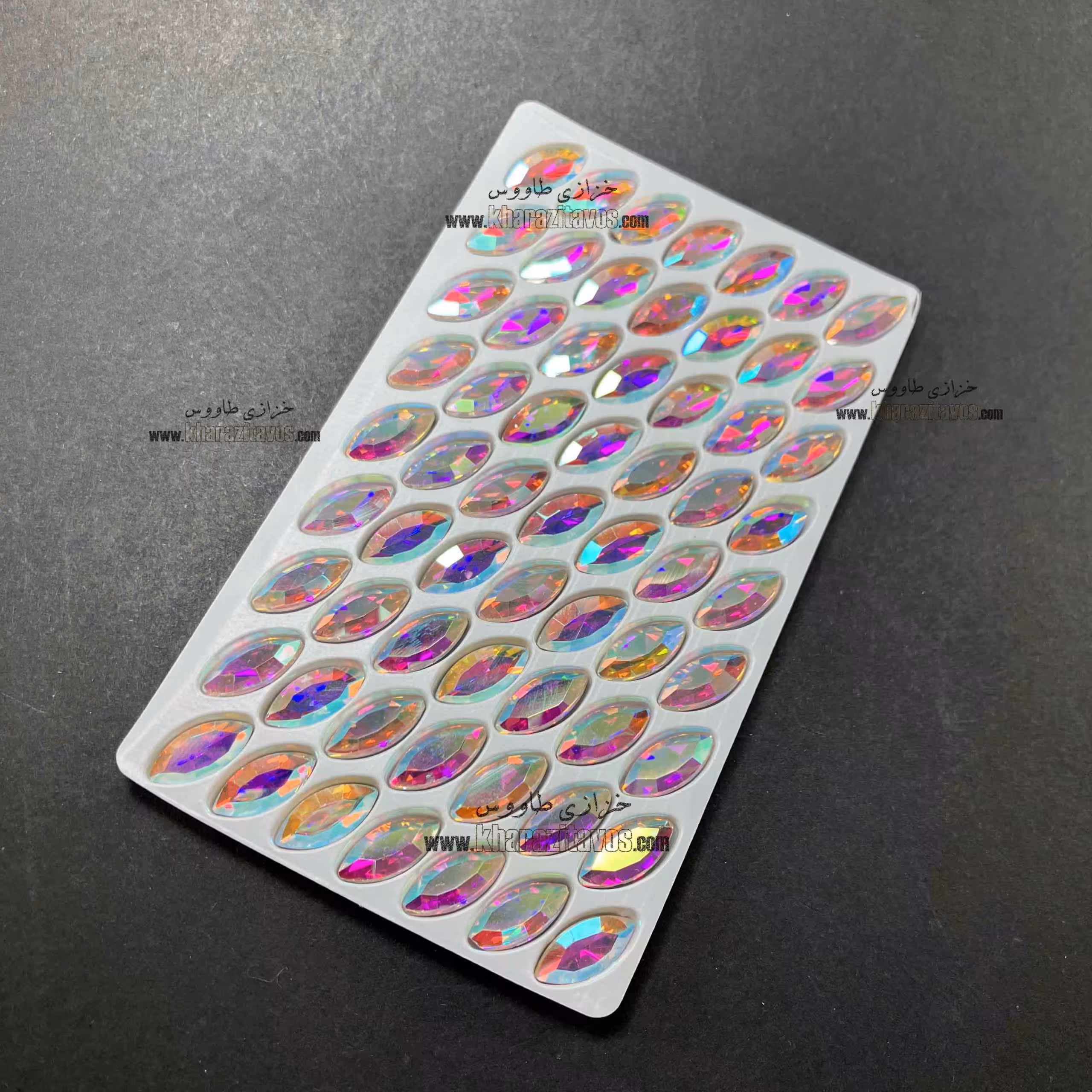 مارکیز چشمی سنگی 7 در 15 ( هفت رنگ ) ورق 63 عددی