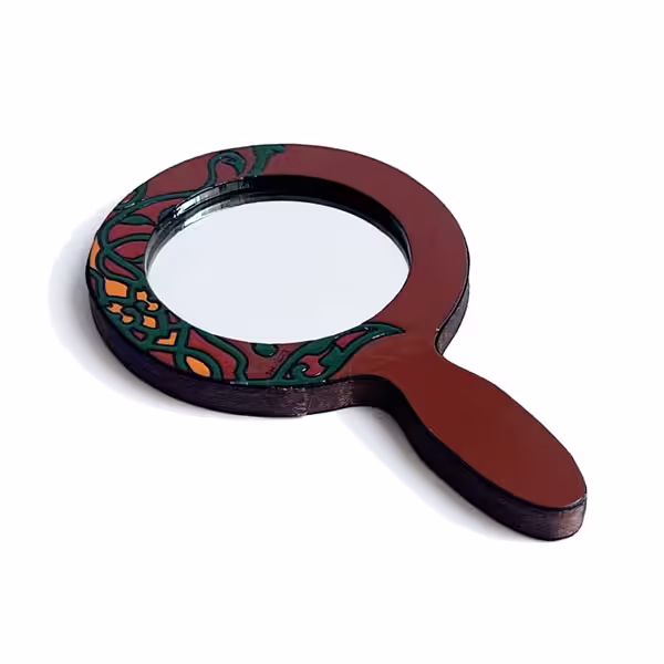 آینه چوبی دسته دار دستساز کد MH2002