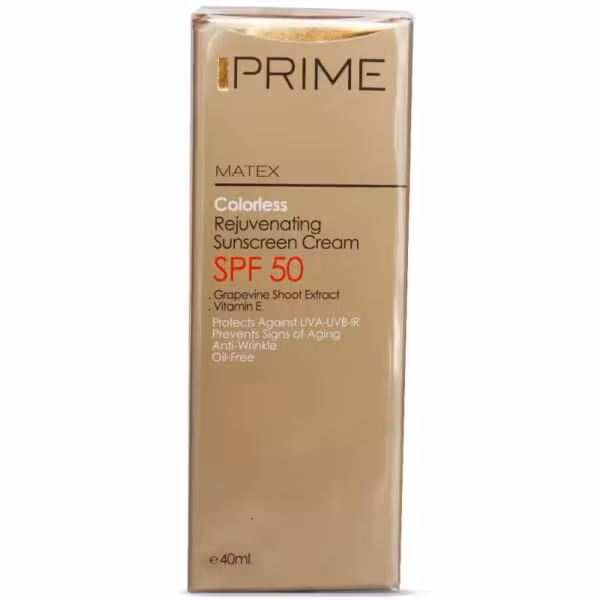 کرم ضد آفتاب جوان کننده SPF50 بی رنگ پریم