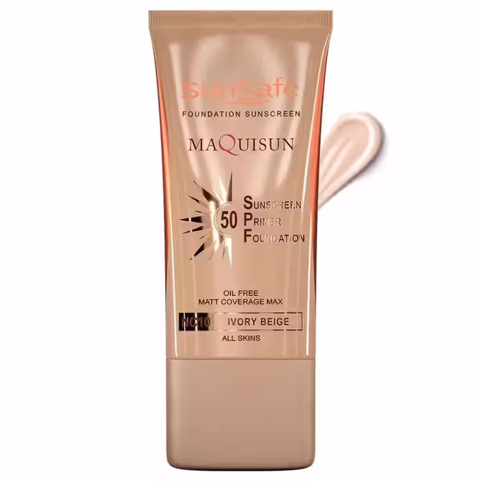 ضدافتاب کرم پودری و پرایمری SPF50  بژ عاجی NC10 سان سیف
