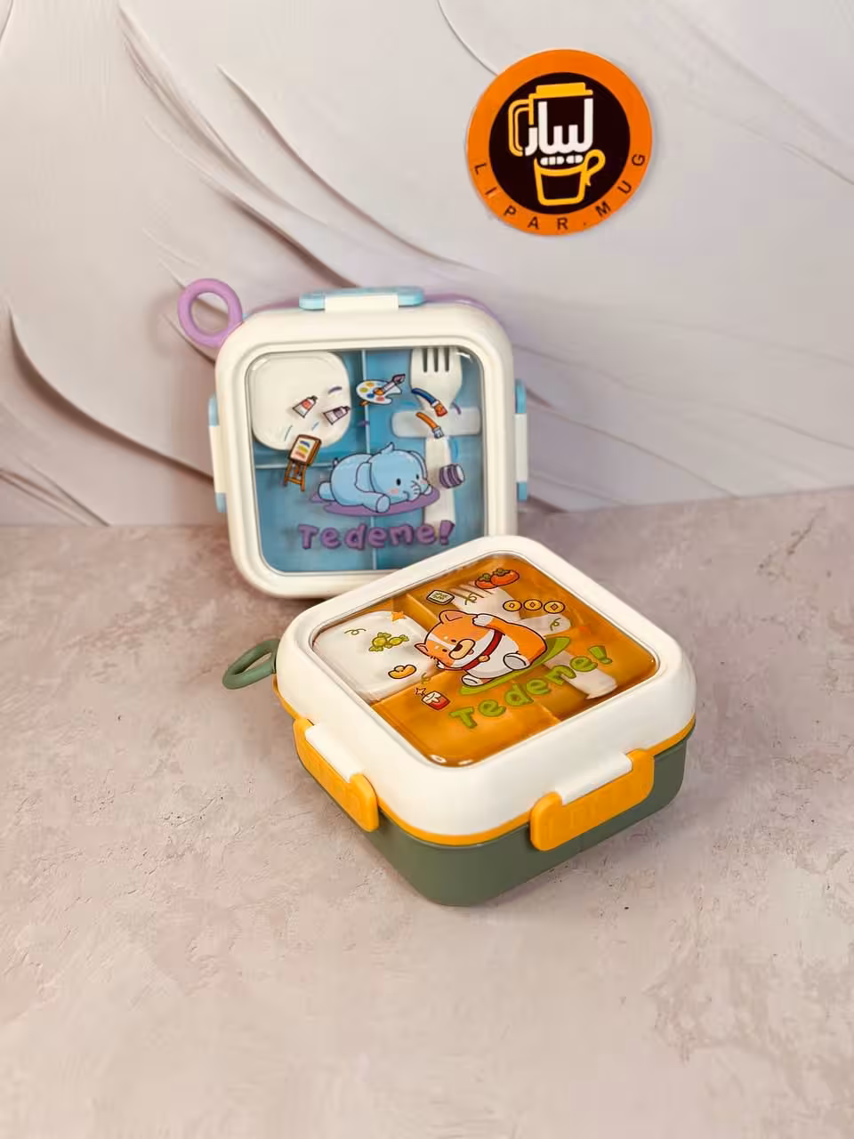 لانچ باکس و ظرف غذا برند TEDEMEI دو طبقه مربع کد 2135
