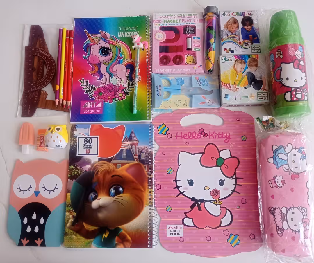 بسته لوازم تحریر اول دبستان دخترانه مجموعه 25 عددی با ارسال رایگان