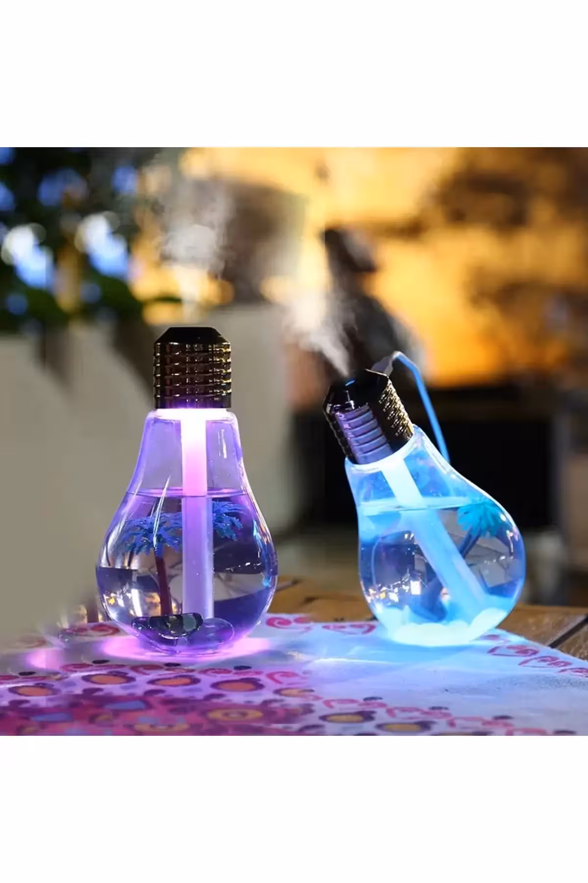 عطر اتاقی لامپ رنگی، مرطوب‌کننده هوا با نور ال ای دی - 8421