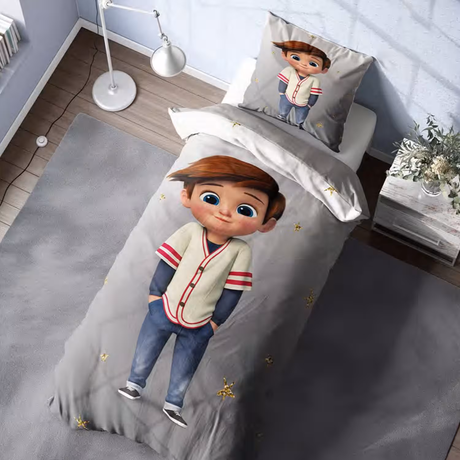 سرویس خواب کد M-8004 طرح Boy یکنفره 4 تکه