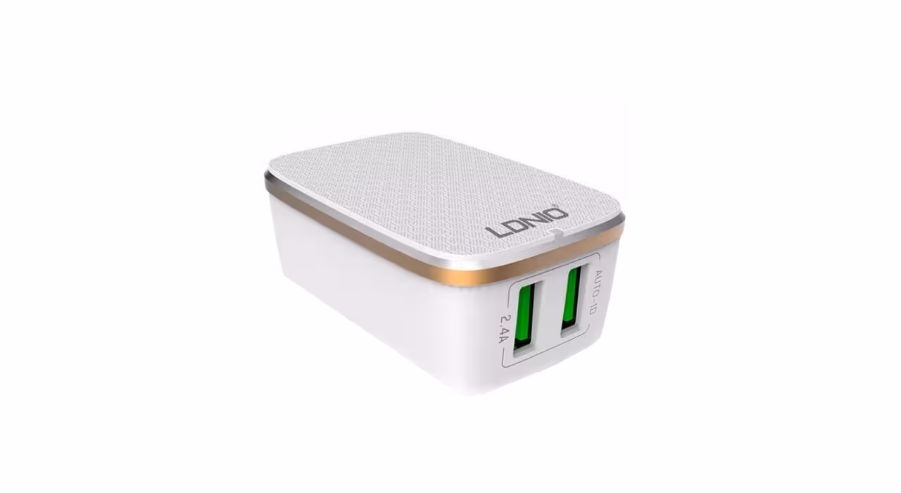 شارژر دیواری الدینیو مدل A2204 دارای 2 پورت فست شارژ