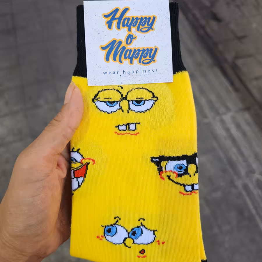 جوراب فانتزی طرح باب اسفنجی کد 17