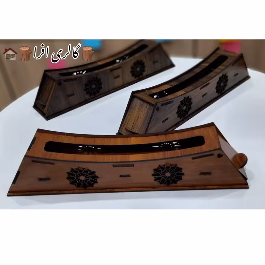 جا عودی چوبی طرح قایق در رنگ بندی دکوری و تزئینی 
