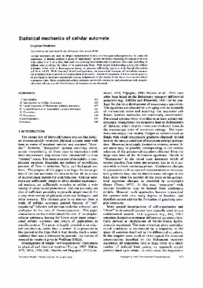 خرید و دانلود نسخه کامل کتاب Statistical mechanics of cellular automata