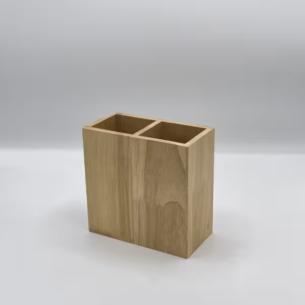 چوب راش - جا قاشق و چنگال مستطیل 2 خانه