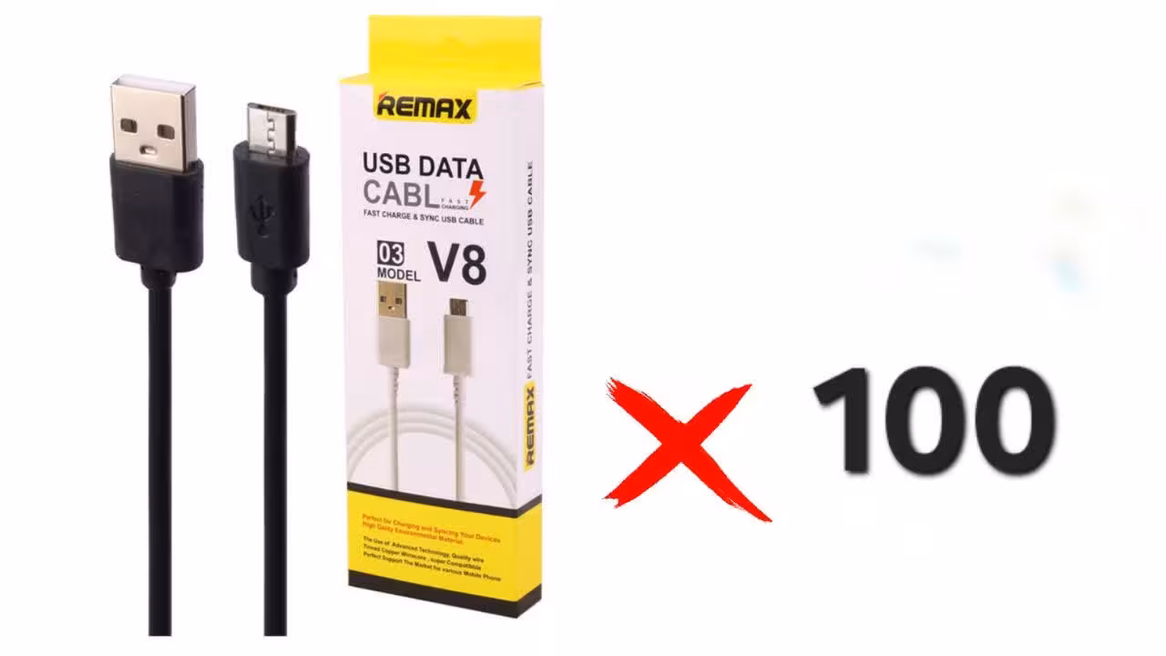 کابل میکرو یو اس بی فست شارژ Remax V8-03 1m سبد 100 عددی