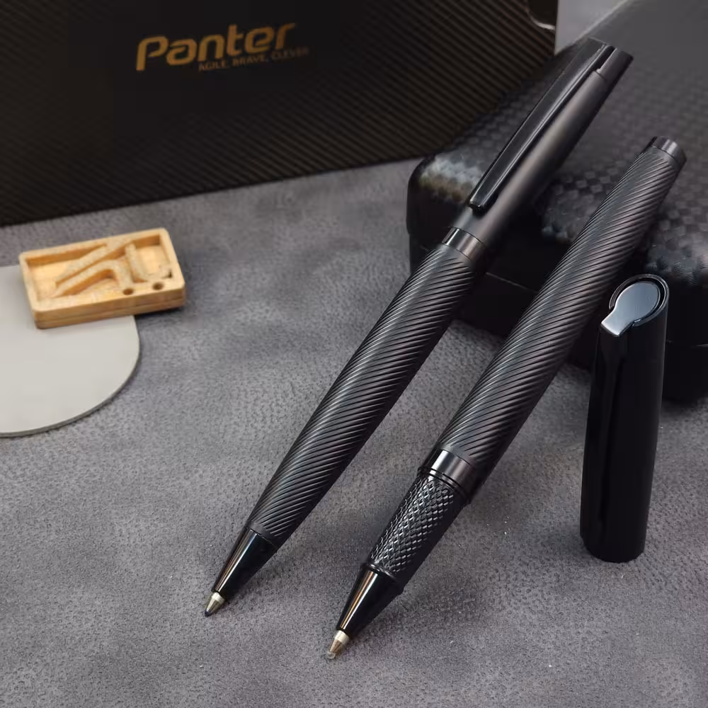 خودکار و روان نویس مشکی پنتر مدل PANTER Matte black body PL101