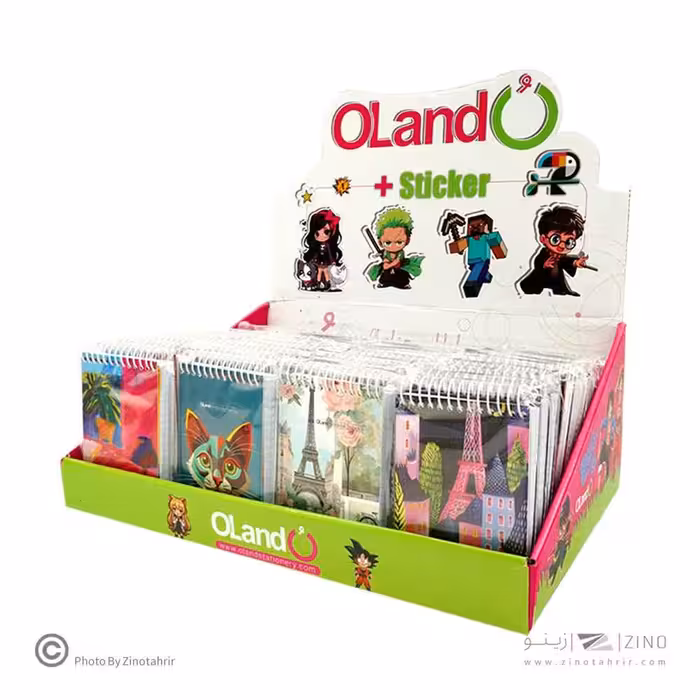 دفتر یادداشت 80 برگ فنری 12*8 با استیکر سری آرت الند رگلام 48 عددی کد ART80-0812