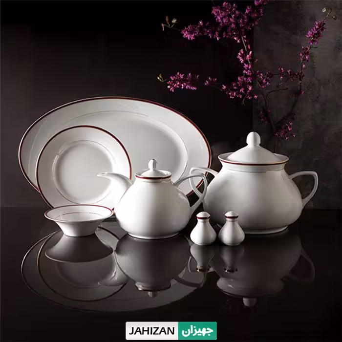 سرویس چینی زرین 108پارچه سپینود ارغوانی سری شهرزاد
