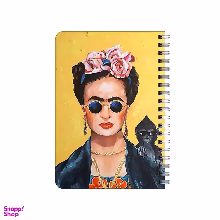 دفترچه یادداشت بامبیلیپ مدل چوبی طرح فریدا با عینک افتابی کد 1116649