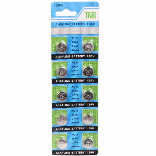 باتری سکه ای LR44 مدل AG13 بسته 10 عددی